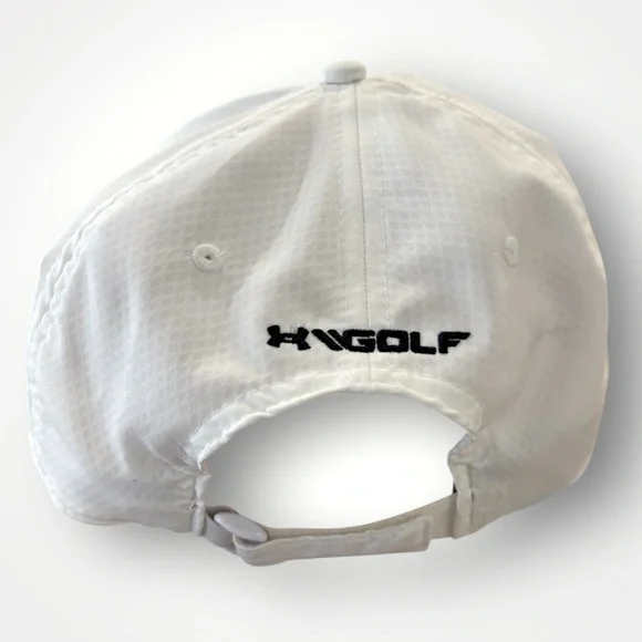 Under Armour White Golf Baseball Cap Strap Back Red White Blue UA - Picture 3 of 5